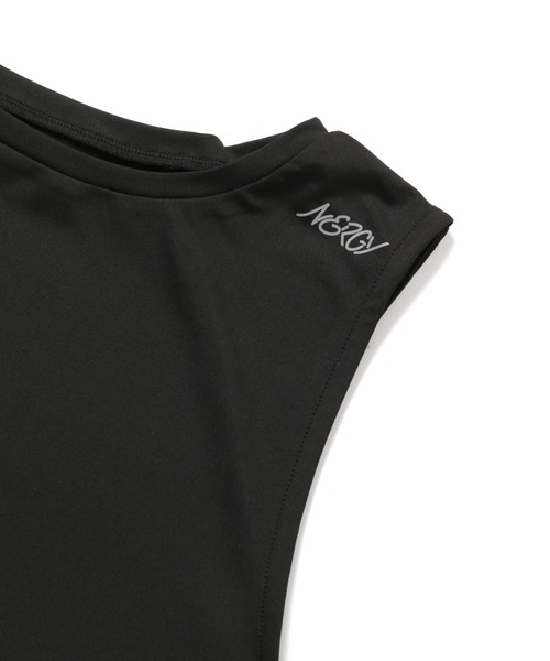 NERGY（ナージー）の「【吸水速乾】メッシュ切替タンクトップ（タンクトップ・レディース・チャコールグレー/ブラック/ホワイト/ピンク/サックスブルー・FREE）」の11枚目の写真