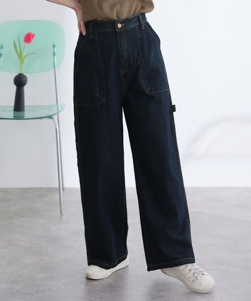 セール】ボーイッシュペインターパンツ（デニムパンツ）｜ElegChic