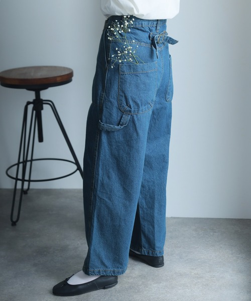 ElegChic(エレグシック)の「ボーイッシュペインターパンツ(デニムパンツ・レディース・ブルー/ワンウォッシュ/ネイビー・M/L/XL/3L/4L)」の3枚目の写真