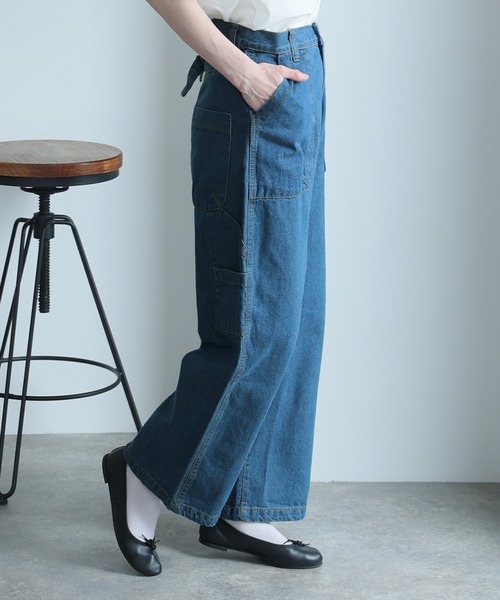 ElegChic(エレグシック)の「ボーイッシュペインターパンツ(デニムパンツ・レディース・ブルー/ワンウォッシュ/ネイビー・M/L/XL/3L/4L)」の5枚目の写真