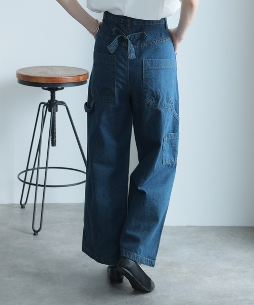 ElegChic(エレグシック)の「ボーイッシュペインターパンツ(デニムパンツ・レディース・ブルー/ワンウォッシュ/ネイビー・M/L/XL/3L/4L)」の6枚目の写真
