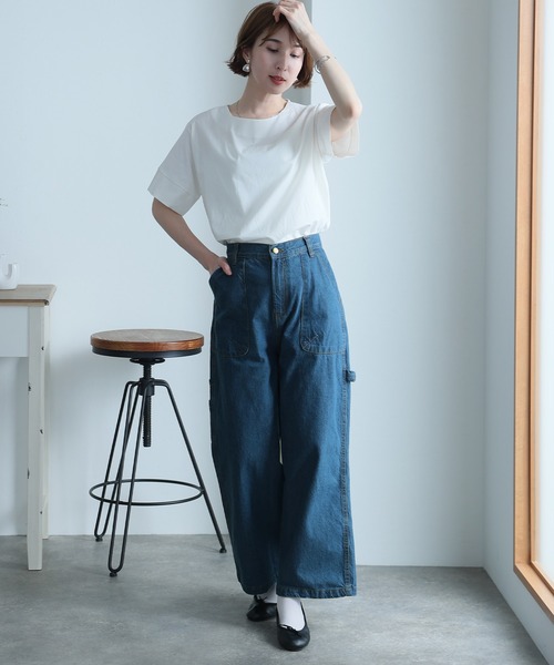 ElegChic(エレグシック)の「ボーイッシュペインターパンツ(デニムパンツ・レディース・ブルー/ワンウォッシュ/ネイビー・M/L/XL/3L/4L)」の7枚目の写真