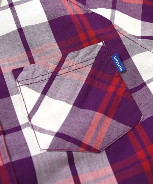 Lafayette（ラファイエット）の「LAFAYETTE RAGLAN CHECK SHIRT（シャツ/ブラウス・メンズ・オレンジ/パープル・M）」の12枚目の写真