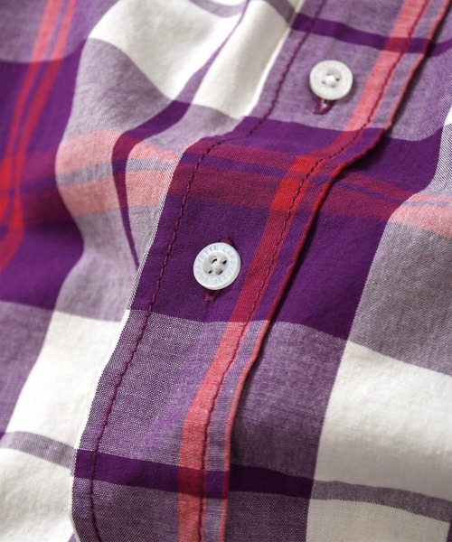 Lafayette（ラファイエット）の「LAFAYETTE RAGLAN CHECK SHIRT（シャツ/ブラウス・メンズ・オレンジ/パープル・M）」の5枚目の写真