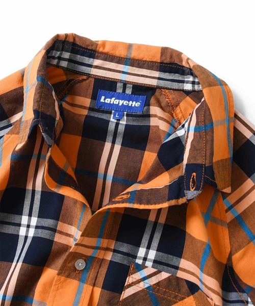 Lafayette（ラファイエット）の「LAFAYETTE RAGLAN CHECK SHIRT（シャツ/ブラウス・メンズ・オレンジ/パープル・M）」の3枚目の写真