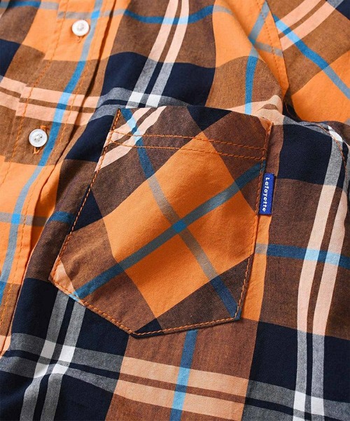 Lafayette（ラファイエット）の「LAFAYETTE RAGLAN CHECK SHIRT（シャツ/ブラウス・メンズ・オレンジ/パープル・M）」の4枚目の写真