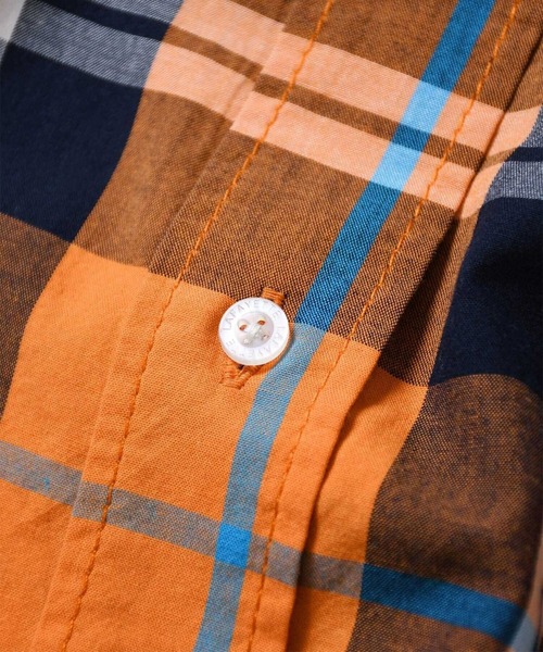 Lafayette（ラファイエット）の「LAFAYETTE RAGLAN CHECK SHIRT（シャツ/ブラウス・メンズ・オレンジ/パープル・M）」の7枚目の写真