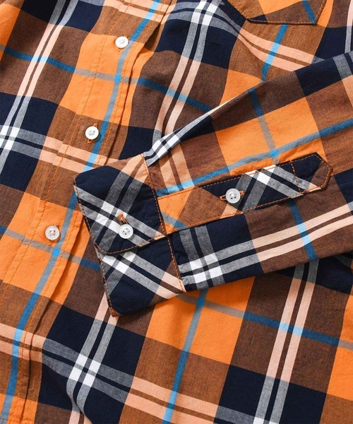 Lafayette（ラファイエット）の「LAFAYETTE RAGLAN CHECK SHIRT（シャツ/ブラウス・メンズ・オレンジ/パープル・M）」の9枚目の写真