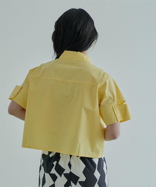 miette（ミエット）の「スリットスリーブショートシャツ（シャツ/ブラウス・レディース・イエロー/ピンク/オフホワイト・FREE）」の9枚目の写真