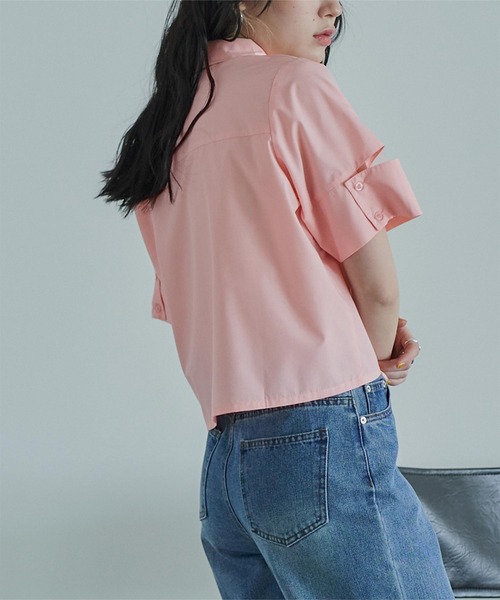 miette（ミエット）の「スリットスリーブショートシャツ（シャツ/ブラウス・レディース・イエロー/ピンク/オフホワイト・FREE）」の10枚目の写真