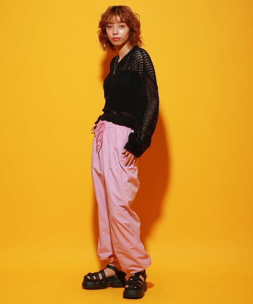 PBLIM（ページボーイリム）の「PAGEBOYLIM/ザックリメッシュプル（ニット/セーター・レディース・ブラック/カーキ/クリーム・FREE）」の13枚目の写真