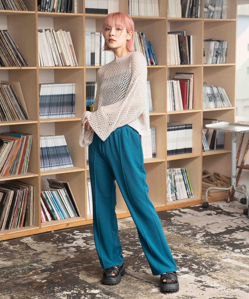 PBLIM（ページボーイリム）の「PAGEBOYLIM/ザックリメッシュプル（ニット/セーター・レディース・ブラック/カーキ/クリーム・FREE）」の14枚目の写真