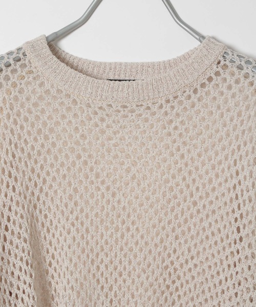 PBLIM（ページボーイリム）の「PAGEBOYLIM/ザックリメッシュプル（ニット/セーター・レディース・ブラック/カーキ/クリーム・FREE）」の11枚目の写真