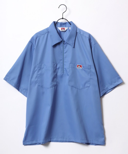 BEN DAVIS（ベンデイビス）の「BEN DAVIS/ベンデイビス HALF ZIP SHIRT/オーバーサイズ ロゴピスネーム ワンポイント刺繍 ハーフジップ 半袖シャツ（シャツ/ブラウス・メンズ・ダークグリーン/サックスブルー/ブラック・XL/L/M）」の13枚目の写真