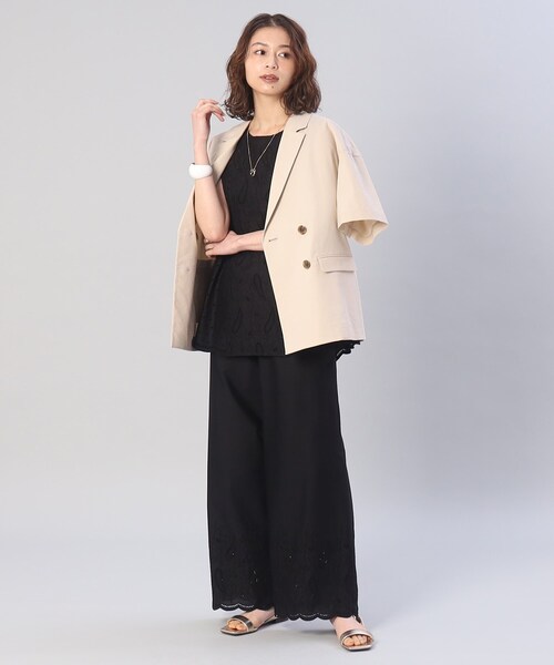 UNTITLED(アンタイトル)の「◆【SETUP可能/洗える】アイレットレースワイドパンツ(その他パンツ・レディース・サンドベージュ/ブラック・00/01/02/03/04/44/48)」の18枚目の写真