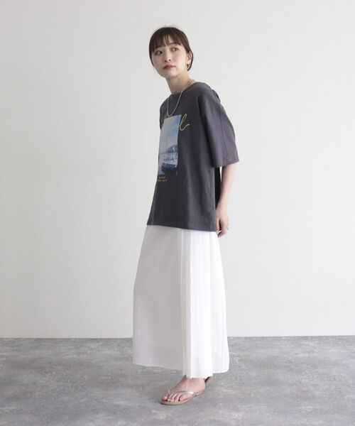 fredy emue(フレディエミュ)の「アシメプリーツスカート(スカート・レディース・ブラック/オフホワイト・38/36)」の3枚目の写真