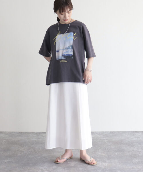 fredy emue(フレディエミュ)の「アシメプリーツスカート(スカート・レディース・ブラック/オフホワイト・38/36)」の4枚目の写真