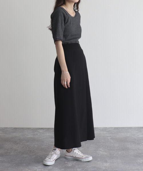 fredy emue(フレディエミュ)の「アシメプリーツスカート(スカート・レディース・ブラック/オフホワイト・38/36)」の12枚目の写真