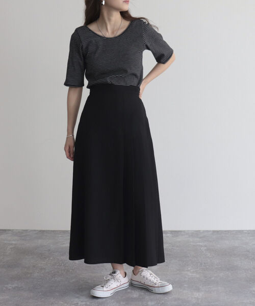 fredy emue(フレディエミュ)の「アシメプリーツスカート(スカート・レディース・ブラック/オフホワイト・38/36)」の13枚目の写真