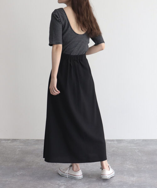 fredy emue(フレディエミュ)の「アシメプリーツスカート(スカート・レディース・ブラック/オフホワイト・38/36)」の15枚目の写真