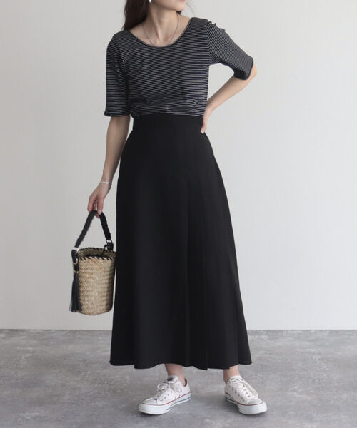 fredy emue(フレディエミュ)の「アシメプリーツスカート(スカート・レディース・ブラック/オフホワイト・38/36)」の16枚目の写真