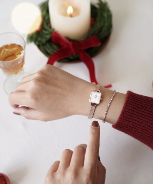 ブランドおすすめ！ Quadro Mini 15x18mm レトロなキューブ型レディースウォッチ（アナログ腕時計）｜Daniel Wellington（ダニエルウェリントン）