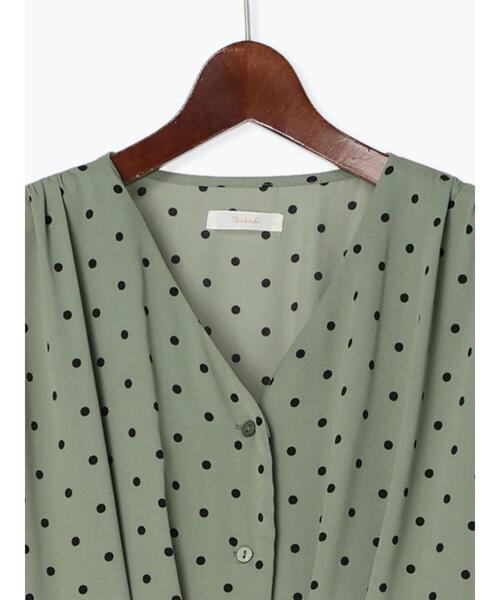 Te chichi(テチチ)の「ドットプリントワンピース(ワンピース・レディース・カーキ/ブラウン/ブラック・F)」の8枚目の写真