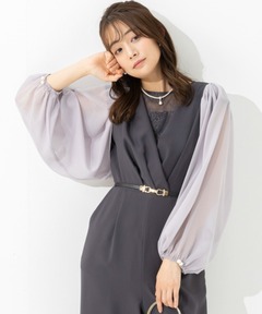 ふわっと袖付き（長袖）　ボレロ/結婚式/パーティー/お呼ばれ/クルージング/演奏会