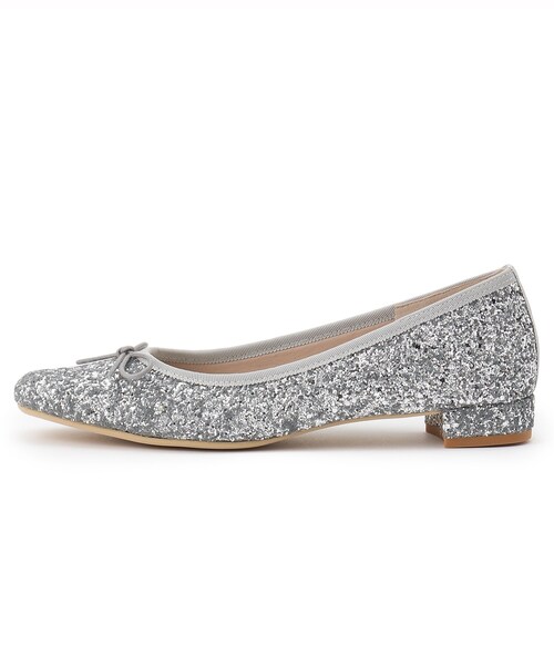 ESPERANZA(エスペランサ)の「スクエアトゥグリッターバレエシューズ(ドレスシューズ・レディース・シルバー/ゴールド/ブラック/ブラック系8・L/S/LL/M)」の6枚目の写真