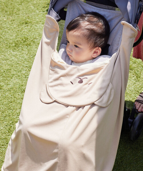 Rosemadame（ローズマダム）の「UVカット&接触冷感 アニマルひんやりベビーケープ（授乳ケープ/授乳クッション・キッズ・ベージュ/ピンク/ライトグレー・FREE）」の2枚目の写真