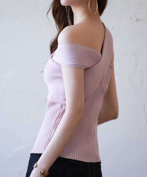 SAISON DE PAPILLON（セゾンドパピヨン）の「リブ編み3way サマーニットトップス（タンクトップ・レディース・ピンク/ブラック/マスタード/ピンクベージュ・L/M）」の19枚目の写真