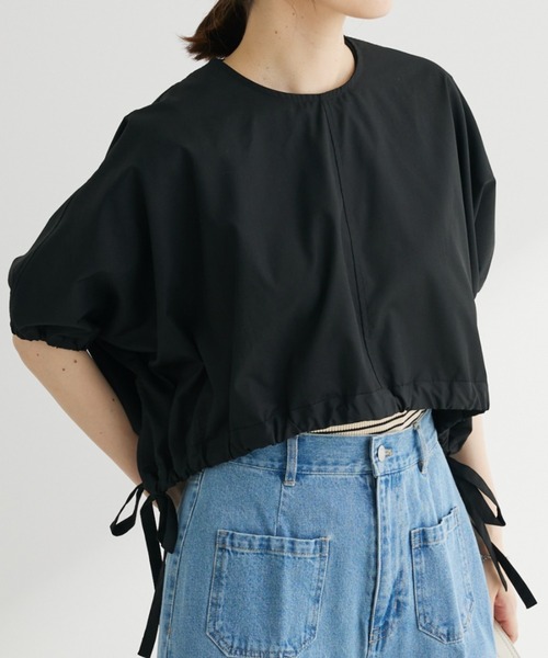 ELENCARE DUE(エレンカーレデュエ)の「・ELENCARE DUEドルマンショートプルオーバー(Tシャツ/カットソー・レディース・チャコールグレー/オフホワイト/ブラック・FREE)」の3枚目の写真