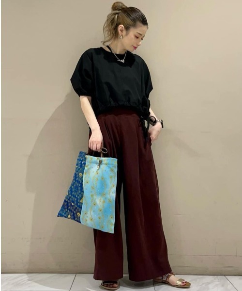 ELENCARE DUE(エレンカーレデュエ)の「・ELENCARE DUEドルマンショートプルオーバー(Tシャツ/カットソー・レディース・チャコールグレー/オフホワイト/ブラック・FREE)」の9枚目の写真