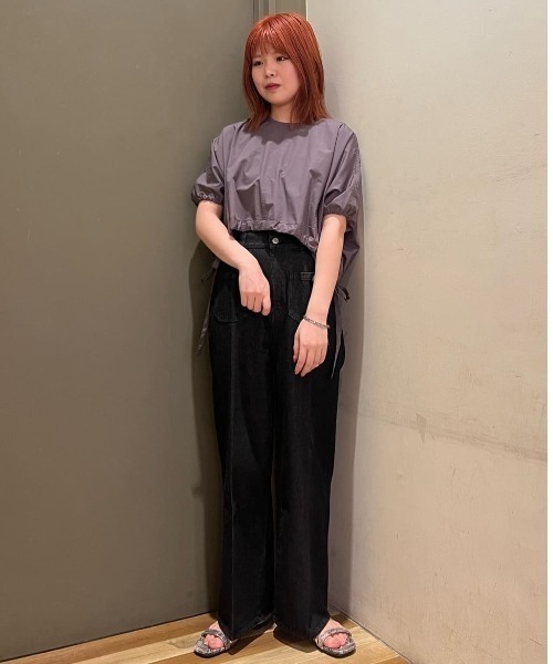 ELENCARE DUE(エレンカーレデュエ)の「・ELENCARE DUEドルマンショートプルオーバー(Tシャツ/カットソー・レディース・チャコールグレー/オフホワイト/ブラック・FREE)」の8枚目の写真