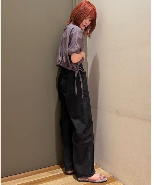 ELENCARE DUE(エレンカーレデュエ)の「・ELENCARE DUEドルマンショートプルオーバー(Tシャツ/カットソー・レディース・チャコールグレー/オフホワイト/ブラック・FREE)」の7枚目の写真