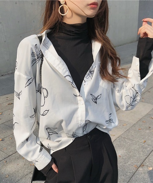 Coo+i(クーイ)の「ハイネックシアーカットソー(Tシャツ/カットソー・レディース・モカ/ブラック/ホワイト/グレー・FREE)」の16枚目の写真