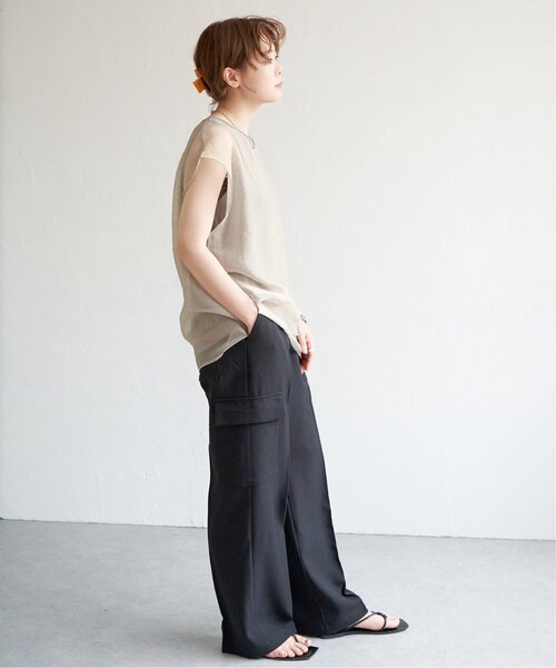 notch.（ノッチ）の「オーガンジーTブラウス フレンチスリーブ（シャツ/ブラウス・レディース・オフホワイト/グレー/ブラック・M）」の8枚目の写真