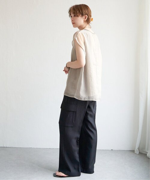 notch.（ノッチ）の「オーガンジーTブラウス フレンチスリーブ（シャツ/ブラウス・レディース・オフホワイト/グレー/ブラック・M）」の12枚目の写真