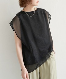 オーガンジーTブラウス フレンチスリーブ