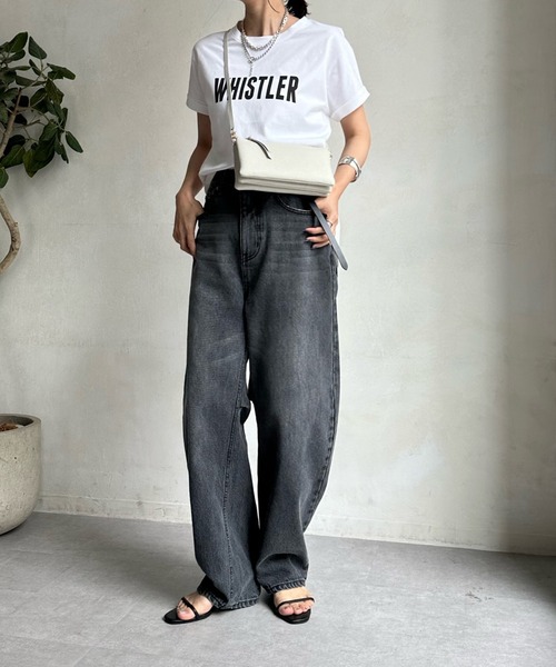DouDou(ドゥドゥ)の「【WEB限定】 WHISTLER 布帛ドッキングTEE(Tシャツ/カットソー・レディース・チャコールグレー/オフホワイト/ベージュ・FREE)」の13枚目の写真