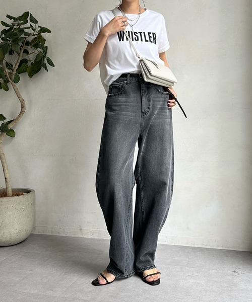 DouDou(ドゥドゥ)の「【WEB限定】 WHISTLER 布帛ドッキングTEE(Tシャツ/カットソー・レディース・チャコールグレー/オフホワイト/ベージュ・FREE)」の18枚目の写真
