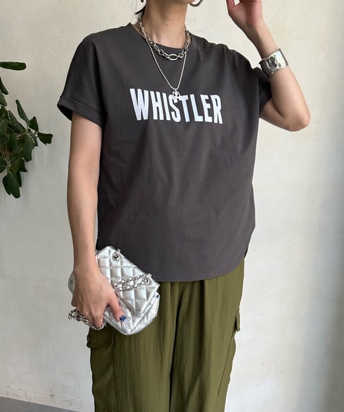 DouDou(ドゥドゥ)の「【WEB限定】 WHISTLER 布帛ドッキングTEE(Tシャツ/カットソー・レディース・チャコールグレー/オフホワイト/ベージュ・FREE)」の10枚目の写真
