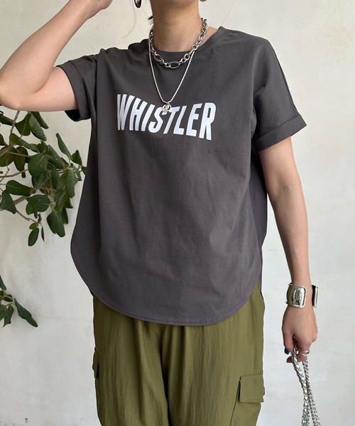 DouDou(ドゥドゥ)の「【WEB限定】 WHISTLER 布帛ドッキングTEE(Tシャツ/カットソー・レディース・チャコールグレー/オフホワイト/ベージュ・FREE)」の15枚目の写真