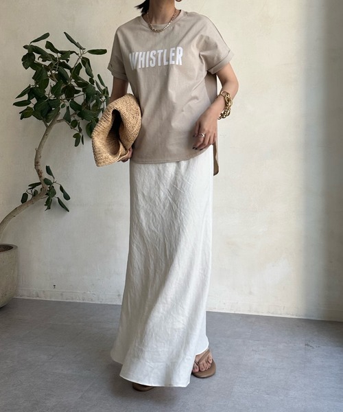 DouDou(ドゥドゥ)の「【WEB限定】 WHISTLER 布帛ドッキングTEE(Tシャツ/カットソー・レディース・チャコールグレー/オフホワイト/ベージュ・FREE)」の11枚目の写真