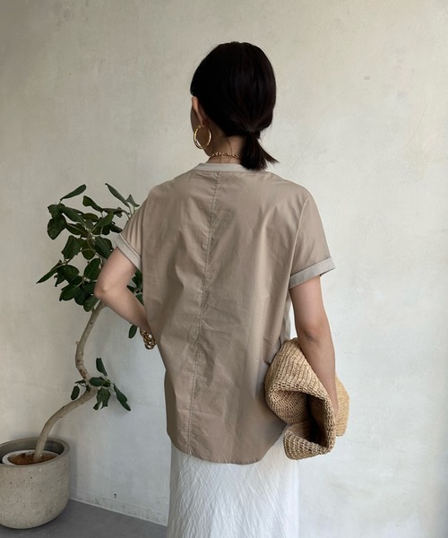 DouDou(ドゥドゥ)の「【WEB限定】 WHISTLER 布帛ドッキングTEE(Tシャツ/カットソー・レディース・チャコールグレー/オフホワイト/ベージュ・FREE)」の21枚目の写真