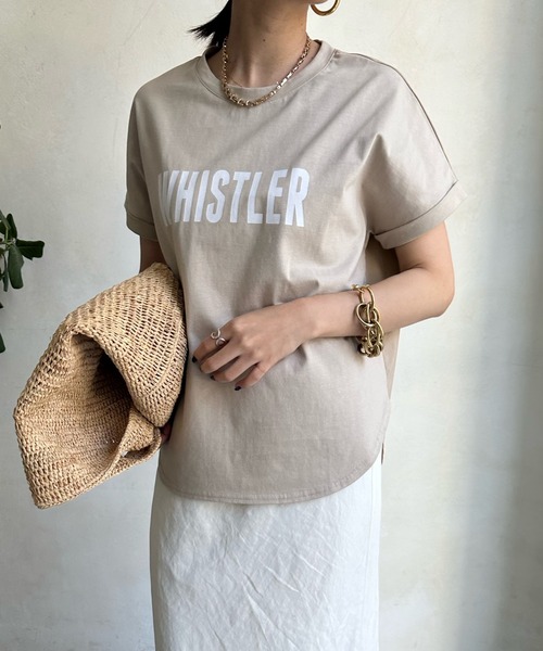 DouDou(ドゥドゥ)の「【WEB限定】 WHISTLER 布帛ドッキングTEE(Tシャツ/カットソー・レディース・チャコールグレー/オフホワイト/ベージュ・FREE)」の16枚目の写真