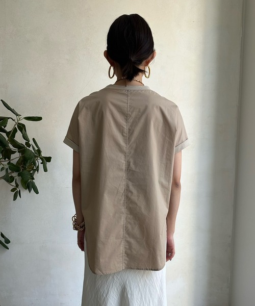 DouDou(ドゥドゥ)の「【WEB限定】 WHISTLER 布帛ドッキングTEE(Tシャツ/カットソー・レディース・チャコールグレー/オフホワイト/ベージュ・FREE)」の12枚目の写真