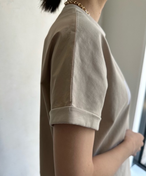 DouDou(ドゥドゥ)の「【WEB限定】 WHISTLER 布帛ドッキングTEE(Tシャツ/カットソー・レディース・チャコールグレー/オフホワイト/ベージュ・FREE)」の8枚目の写真