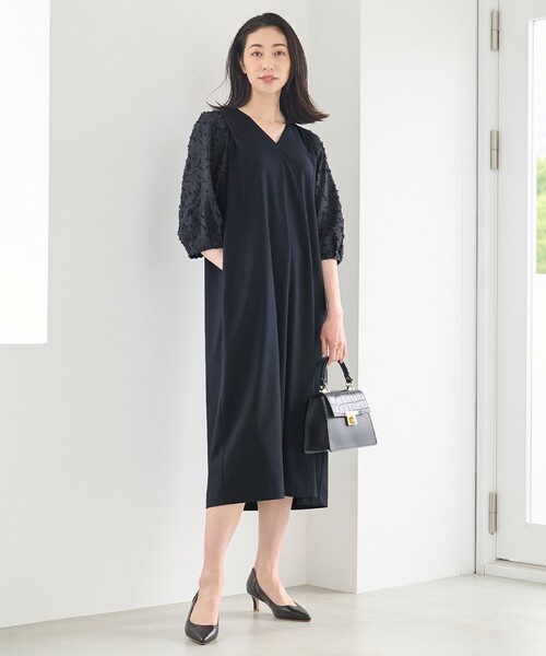 自由区(ジユウク)の「YONEZAWAレーシージャガード ワンピース(ワンピース・レディース・ネイビー系/ブラウン系・38)」の2枚目の写真