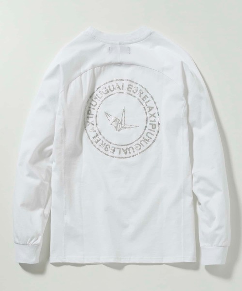 1PIU1UGUALE3 RELAX(ウノピゥウノウグァーレトレ リラックス)ラインストーンサークルロゴロングTシャツ（Tシャツ/カットソー）｜1PIU1UGUALE3 RELAX （ウノピゥウノウグァーレトレ リラックス）